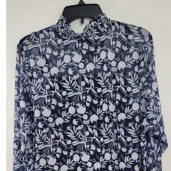 Lane Bryant Top Womens Size 18/20 Sheer Layered Shirt Casual Preppy Peasant Top - Picture 5 of 8